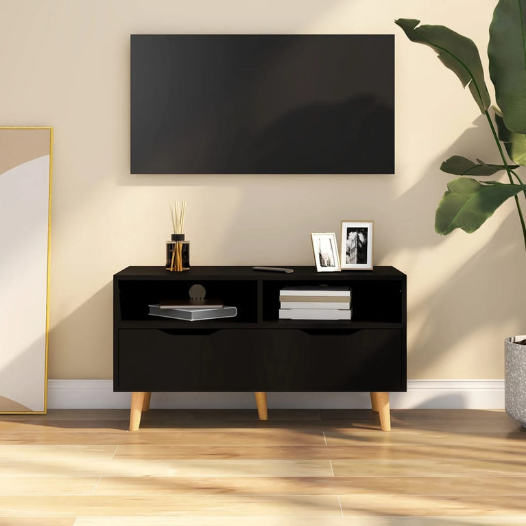 Tv-meubel 90x40x48,5 cm bewerkt hout zwart MeubelReus