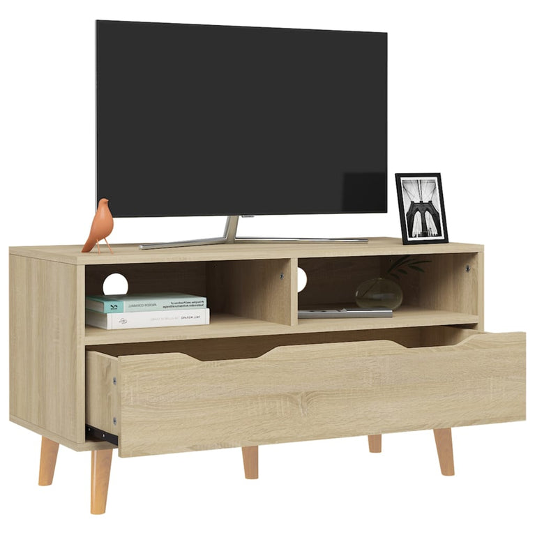 Tv-meubel 90x40x48,5 cm bewerkt hout sonoma eikenkleurig MeubelReus