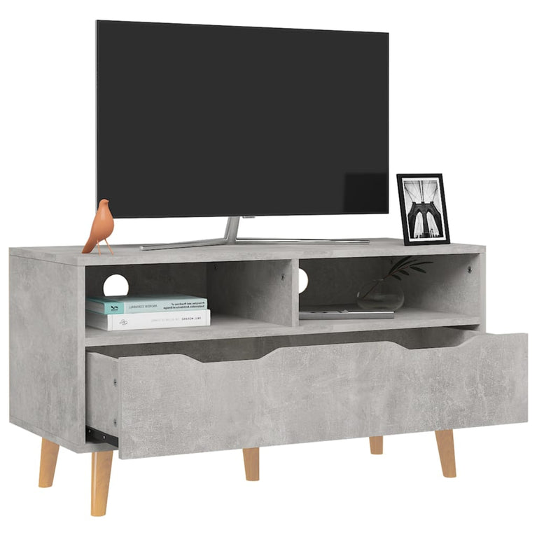 Tv-meubel 90x40x48,5 cm bewerkt hout betongrijs MeubelReus