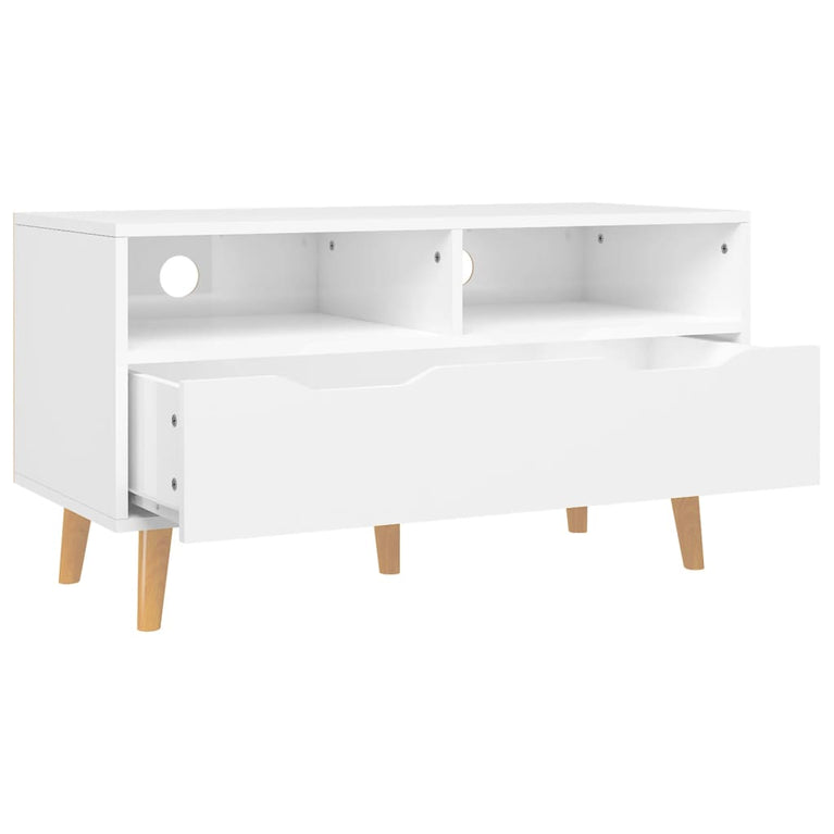 Tv-meubel 90x40x48,5x cm bewerkt hout hoogglans wit MeubelReus