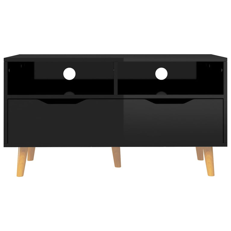 Tv-meubel 90x40x48,5 cm bewerkt hout hoogglans zwart MeubelReus