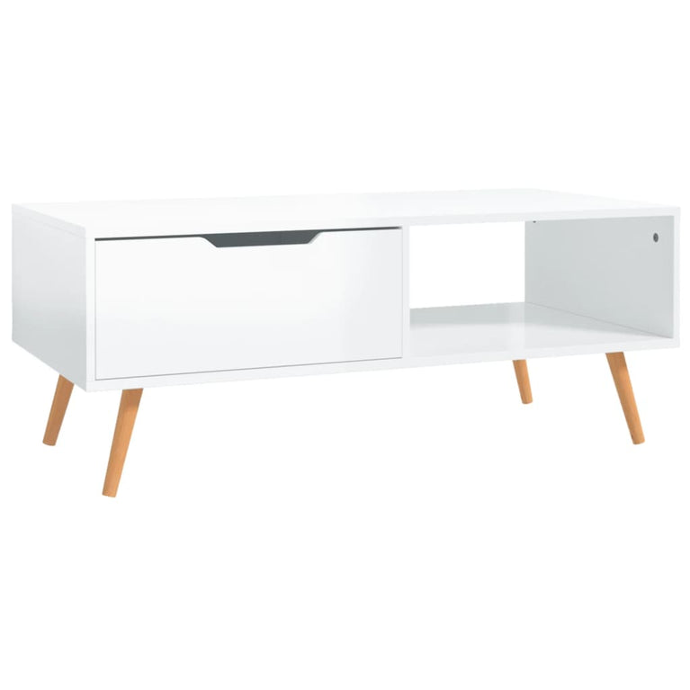 Salontafel 100x49,5x43 cm spaanplaat hoogglans wit MeubelReus