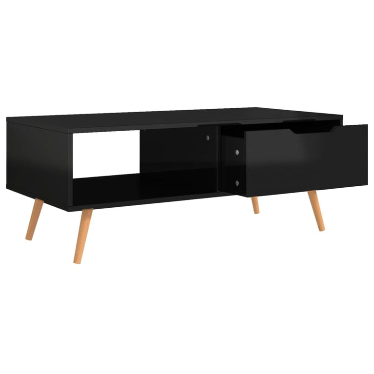 Salontafel 100x49,5x43 cm spaanplaat hoogglans zwart MeubelReus