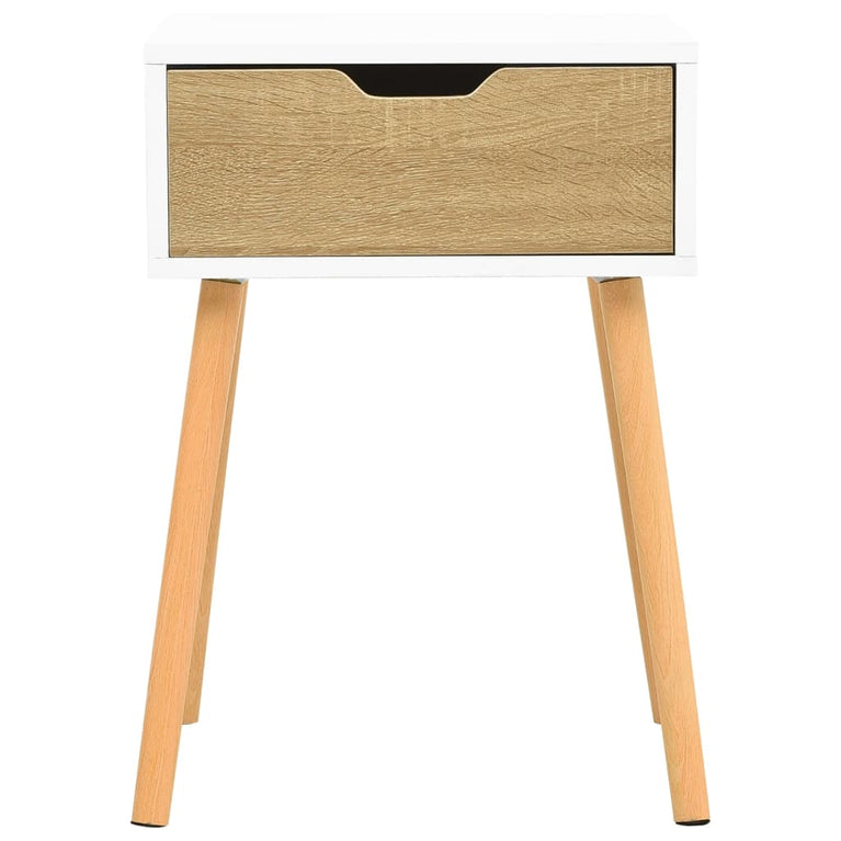 Nachtkastjes 2 st 40x40x56 cm spaanplaat wit en sonoma eiken MeubelReus