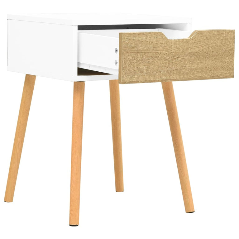 Nachtkastjes 2 st 40x40x56 cm spaanplaat wit en sonoma eiken MeubelReus
