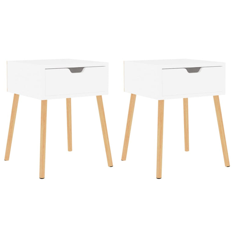 Nachtkastjes 2 st 40x40x56 cm spaanplaat hoogglans wit MeubelReus