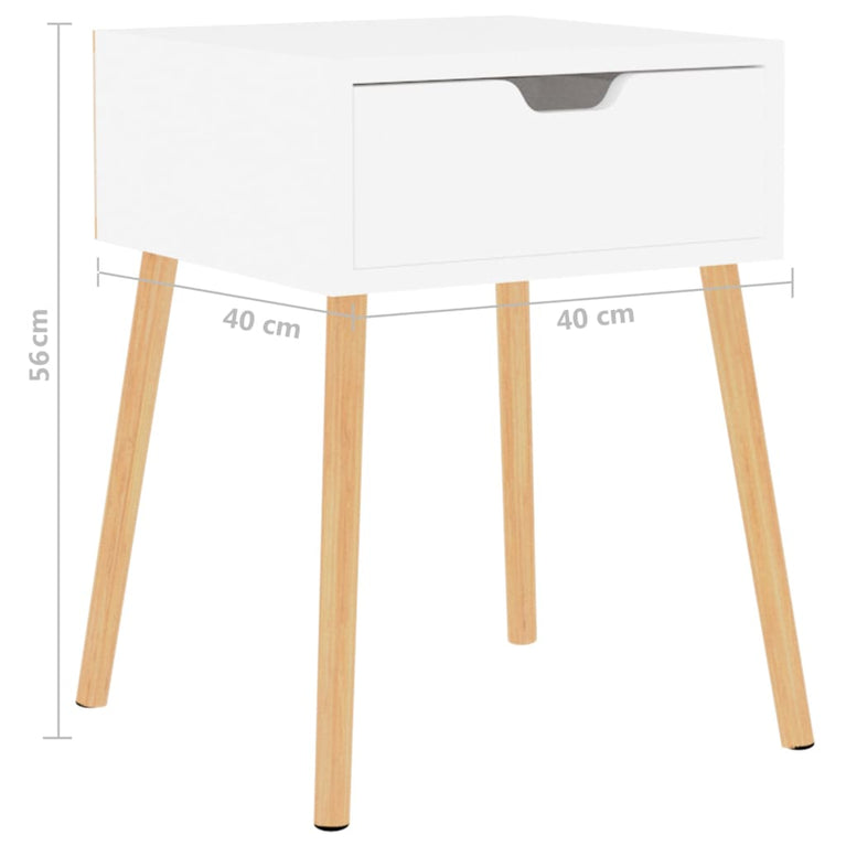 Nachtkastjes 2 st 40x40x56 cm spaanplaat hoogglans wit MeubelReus