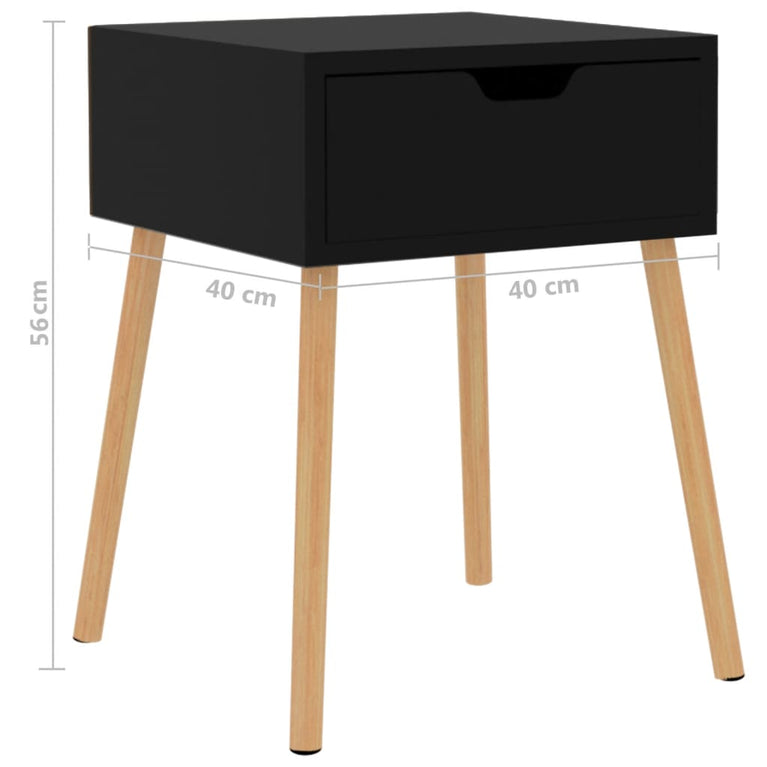 Nachtkastjes 2 st 40x40x56 cm spaanplaat hoogglans zwart MeubelReus