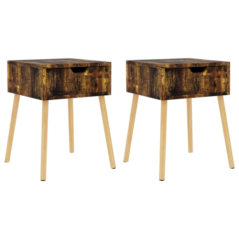 Nachtkastjes 2 st 40x40x56 cm spaanplaat gerookt eikenkleurig MeubelReus