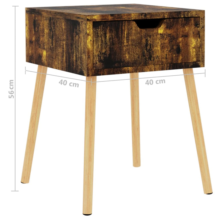 Nachtkastjes 2 st 40x40x56 cm spaanplaat gerookt eikenkleurig MeubelReus