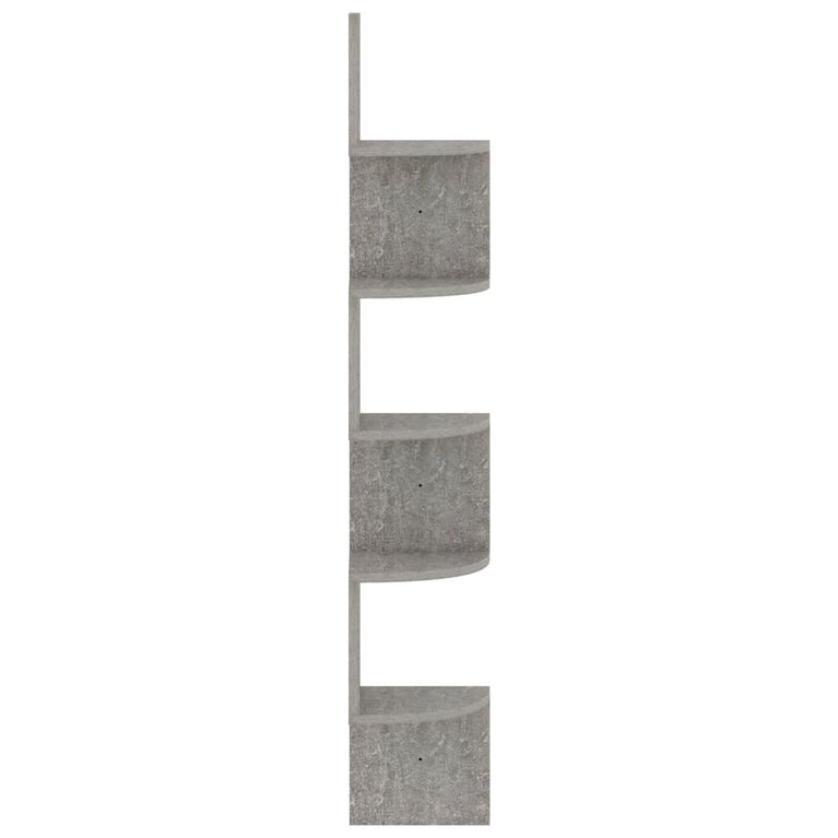 Hoekwandschap 19x19x123 cm bewerkt hout betongrijs MeubelReus