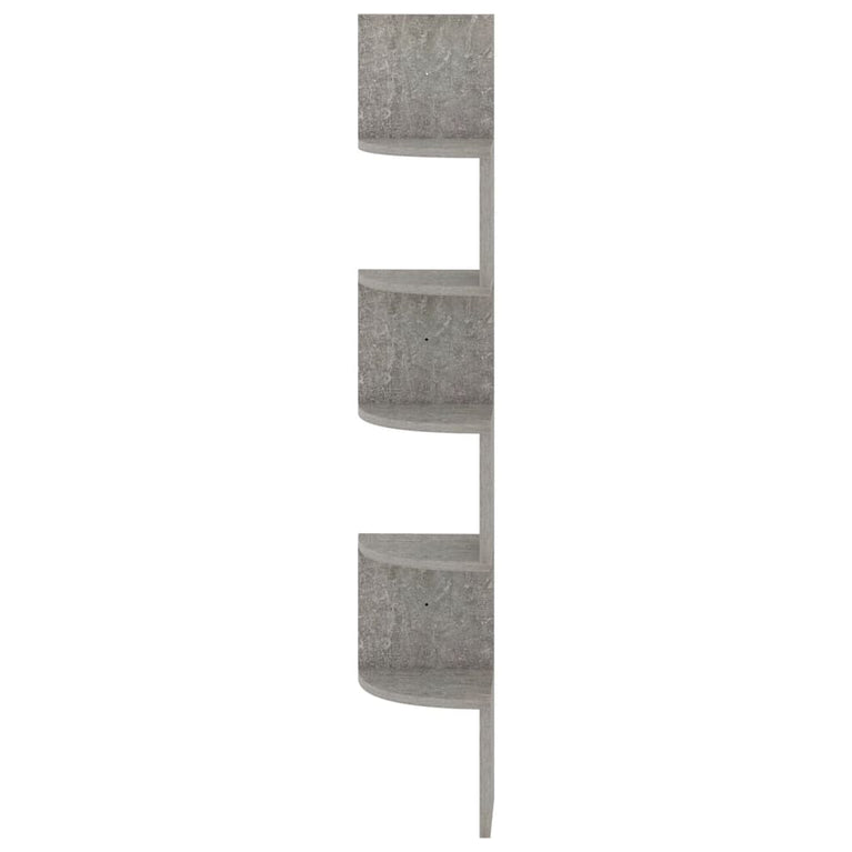 Hoekwandschap 19x19x123 cm bewerkt hout betongrijs MeubelReus
