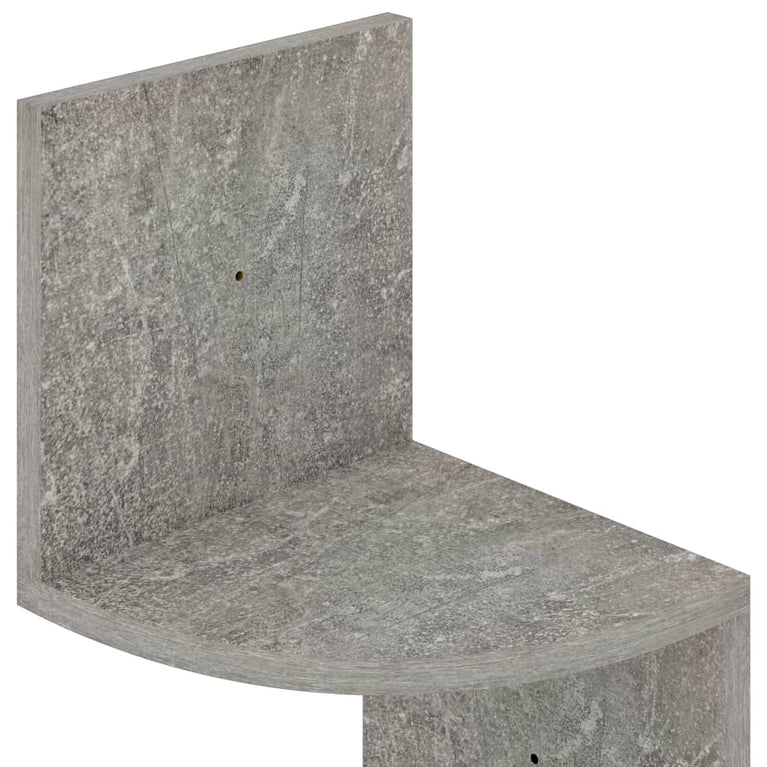 Hoekwandschap 19x19x123 cm bewerkt hout betongrijs MeubelReus