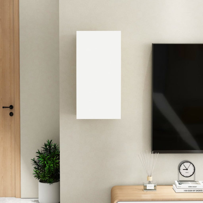 Tv-meubel 30,5x30x60 cm spaanplaat wit en sonoma eikenkleurig MeubelReus