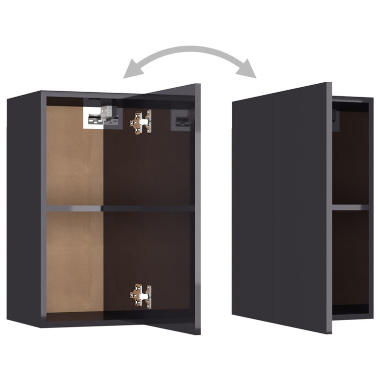 Tv-meubel 30,5x30x60 cm spaanplaat hoogglans grijs MeubelReus