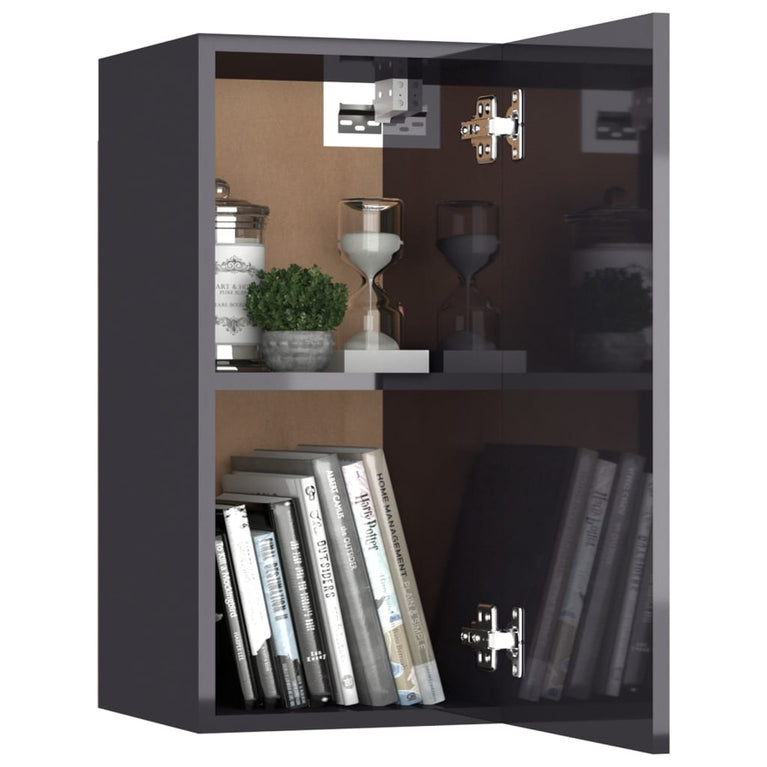 Tv-meubel 30,5x30x60 cm spaanplaat hoogglans grijs MeubelReus