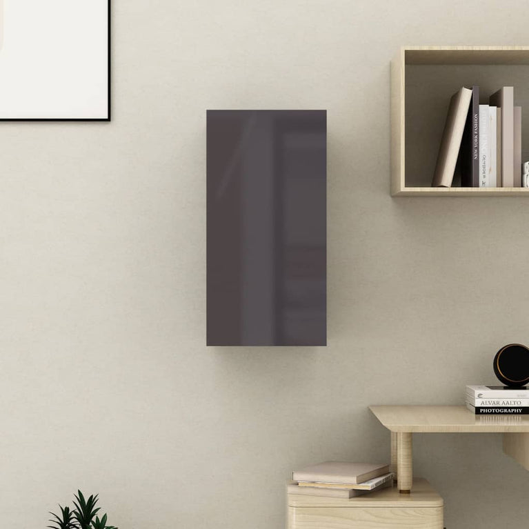 Tv-meubel 30,5x30x60 cm spaanplaat hoogglans grijs MeubelReus