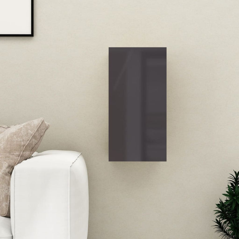 Tv-meubel 30,5x30x60 cm spaanplaat hoogglans grijs MeubelReus