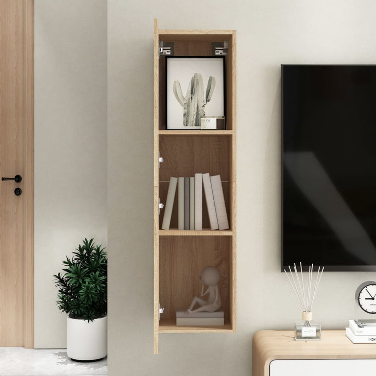 Tv-meubel 30,5x30x110 cm spaanplaat sonoma eikenkleurig MeubelReus