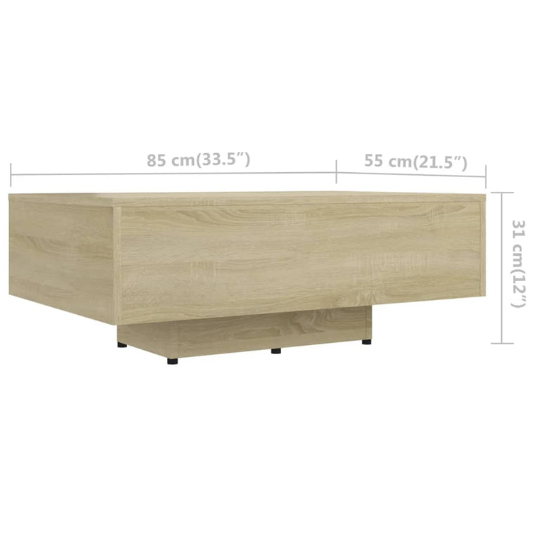 Salontafel 85x55x31 cm spaanplaat sonoma eikenkleurig MeubelReus