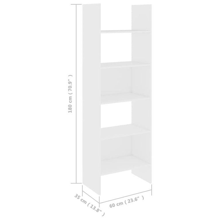 Boekenkast 60x35x180 cm spaanplaat wit MeubelReus