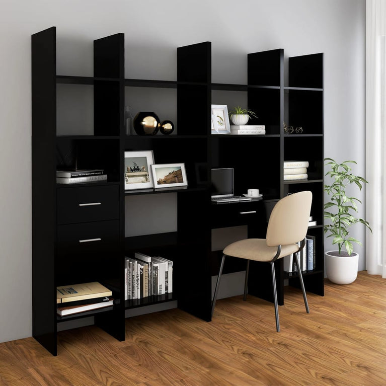 Boekenkast 60x35x180 cm spaanplaat zwart MeubelReus