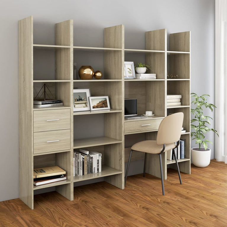 Boekenkast 60x35x180 cm spaanplaat sonoma eikenkleurig MeubelReus
