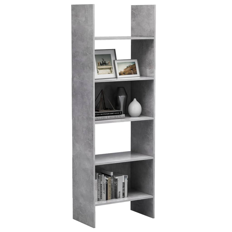 Boekenkast 60x35x180 cm spaanplaat betongrijs MeubelReus