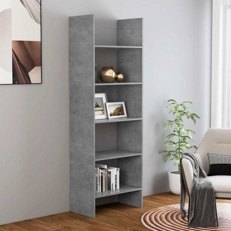 Boekenkast 60x35x180 cm spaanplaat betongrijs MeubelReus