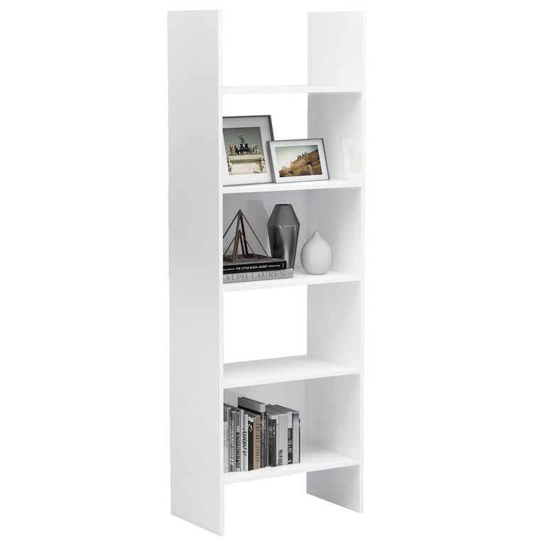 Boekenkast 60x35x180 cm spaanplaat hoogglans wit MeubelReus