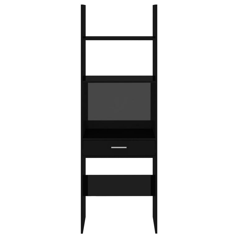 Boekenkast 60x35x180 cm spaanplaat hoogglans zwart MeubelReus