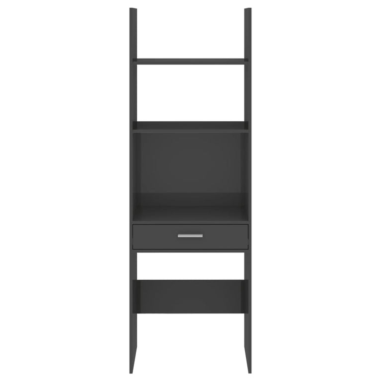 Boekenkast 60x35x180 cm spaanplaat hoogglans grijs MeubelReus