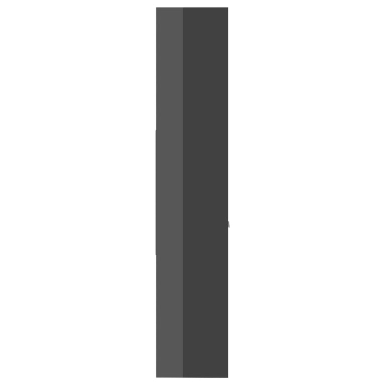 Boekenkast 60x35x180 cm spaanplaat hoogglans grijs MeubelReus