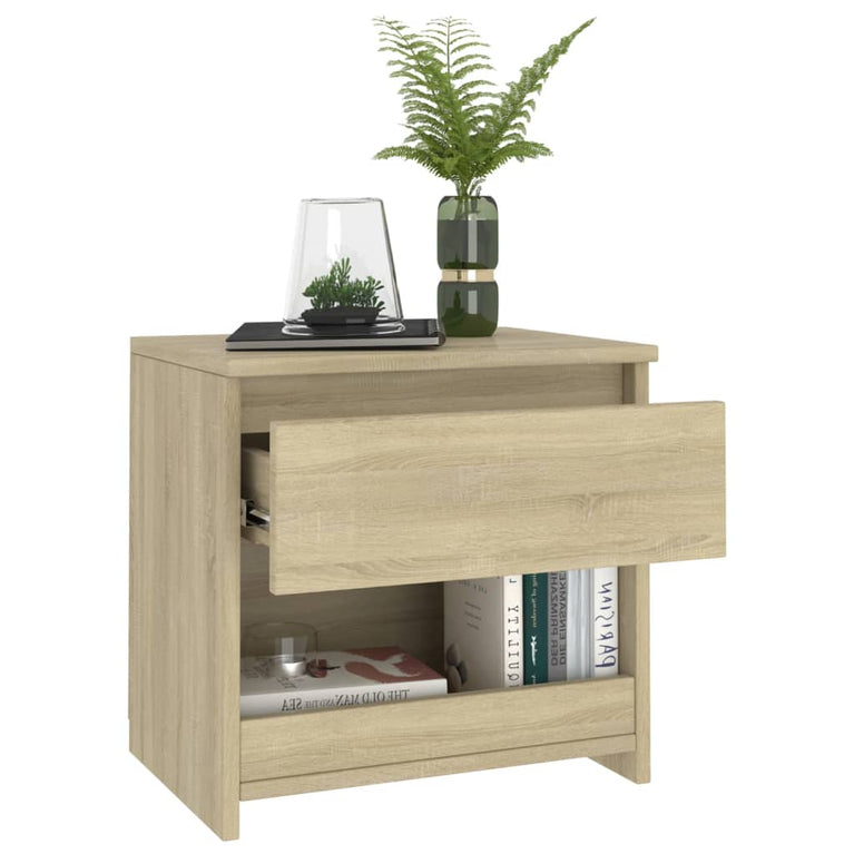 Nachtkastje 40x30x39 cm spaanplaat sonoma eikenkleurig