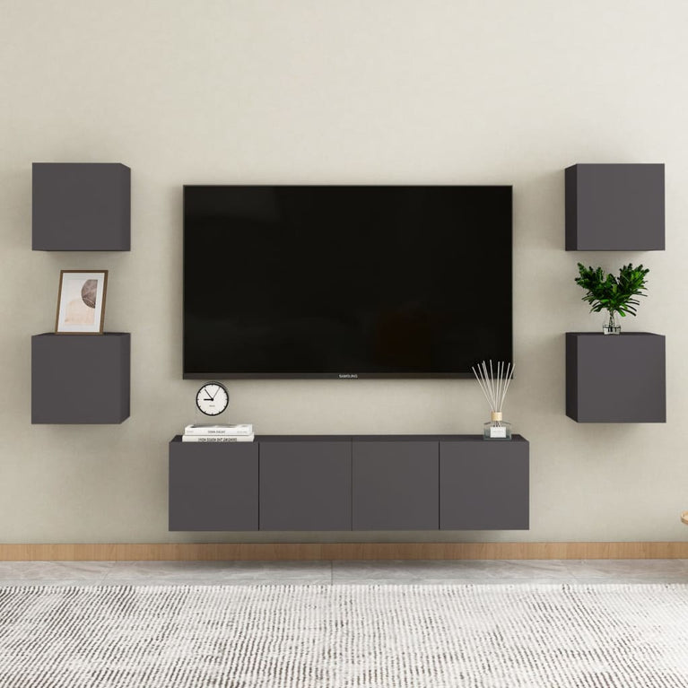 Tv-wandmeubel 30,5x30x30 cm grijs MeubelReus