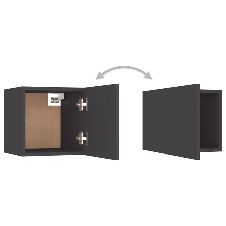 Tv-wandmeubelen 2 st 30,5x30x30 cm grijs MeubelReus