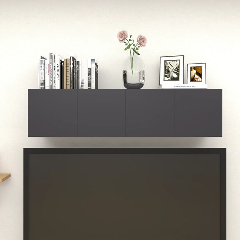 Tv-wandmeubelen 4 st 30,5x30x30 cm grijs