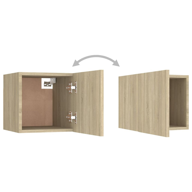 Tv-wandmeubelen 2 st 30,5x30x30 cm sonoma eikenkleurig MeubelReus