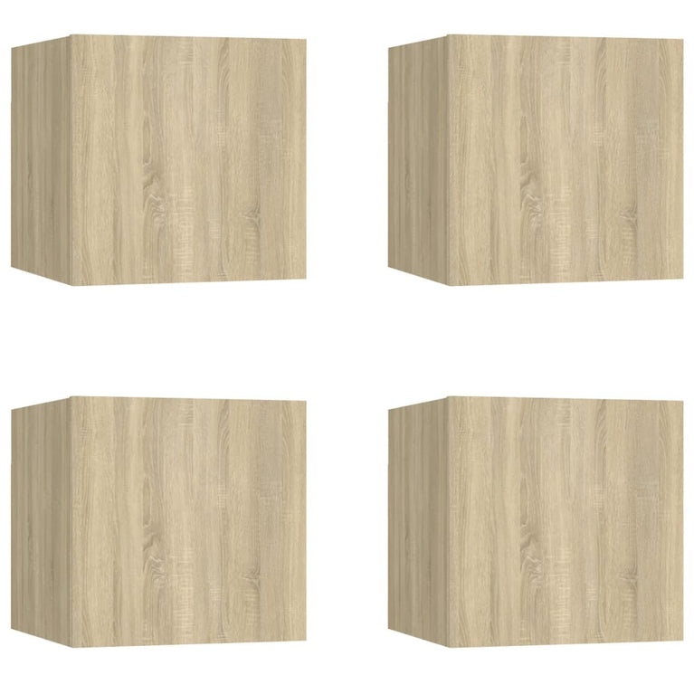 Tv-wandmeubelen 4 st 30,5x30x30 cm sonoma eikenkleurig