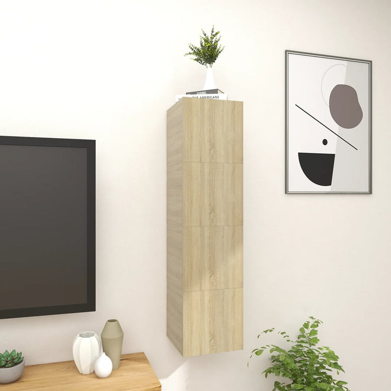 Tv-wandmeubelen 4 st 30,5x30x30 cm sonoma eikenkleurig
