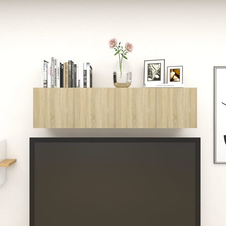 Tv-wandmeubelen 4 st 30,5x30x30 cm sonoma eikenkleurig