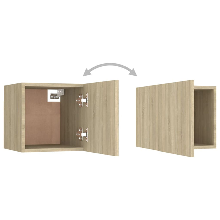 Tv-wandmeubelen 4 st 30,5x30x30 cm sonoma eikenkleurig