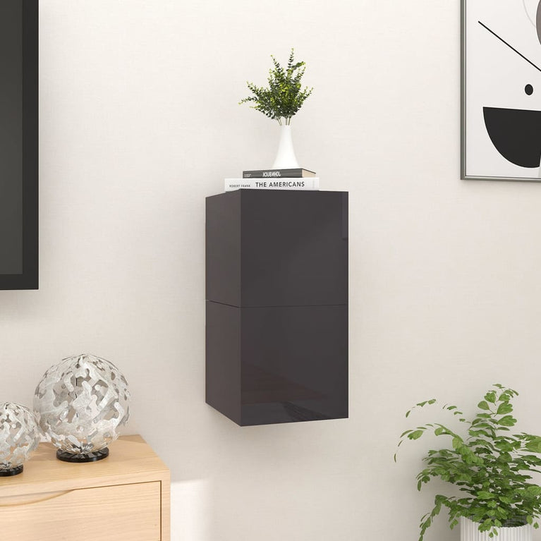 Tv-wandmeubelen 2 st 30,5x30x30 cm hoogglans grijs MeubelReus