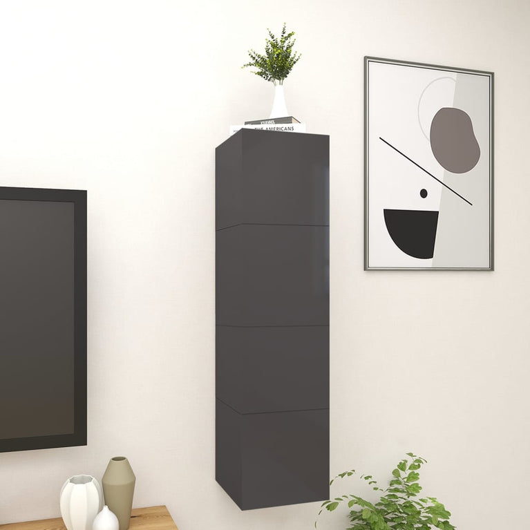 Tv-wandmeubelen 4 st 30,5x30x30 cm hoogglans grijs MeubelReus