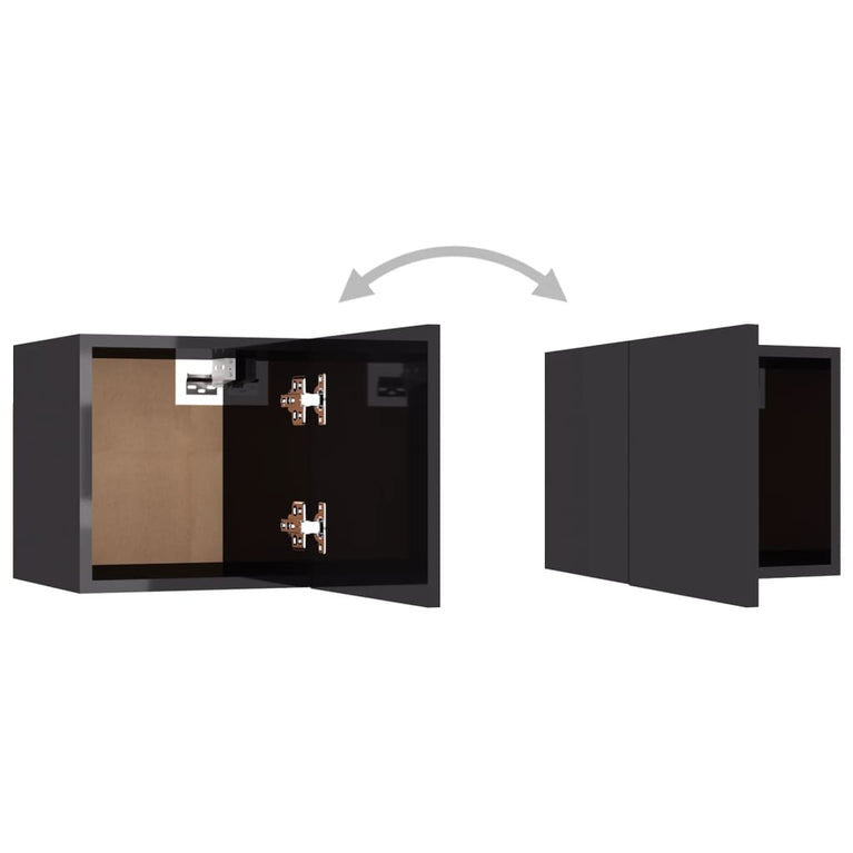 Tv-wandmeubelen 4 st 30,5x30x30 cm hoogglans grijs MeubelReus