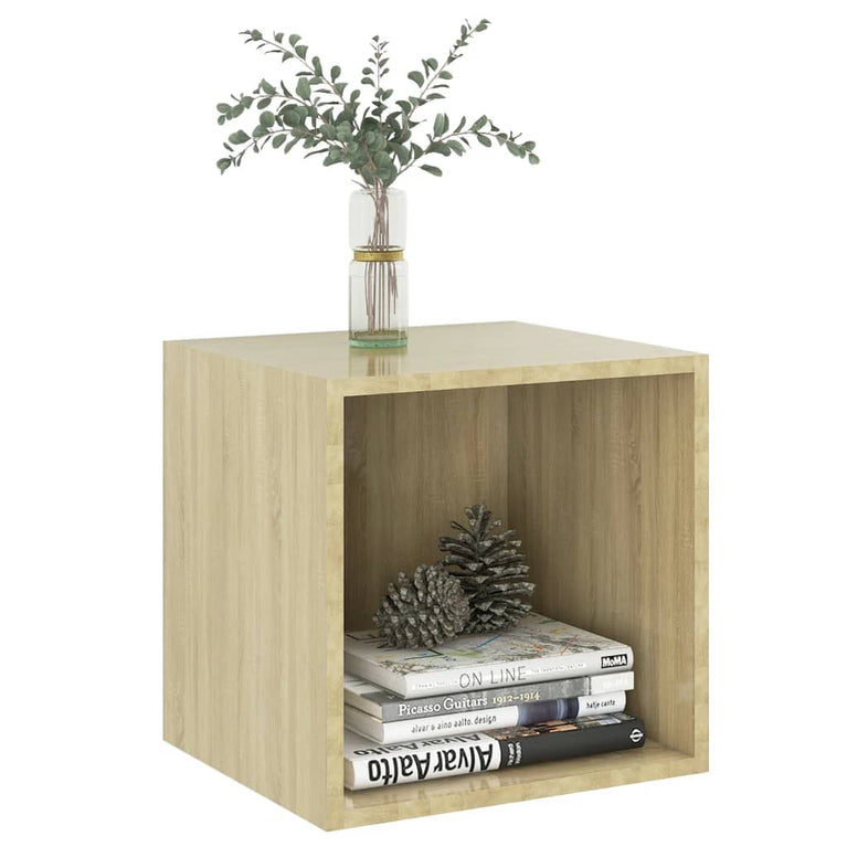 Wandkasten 2 st 37x37x37 cm spaanplaat sonoma eikenkleurig
