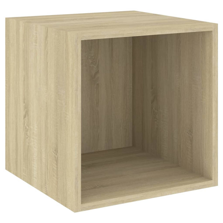 Wandkasten 2 st 37x37x37 cm spaanplaat sonoma eikenkleurig