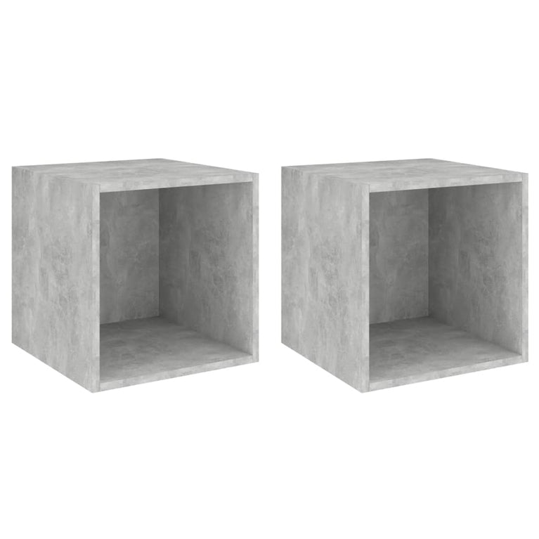 Wandkasten 2 st 37x37x37 cm spaanplaat betongrijs