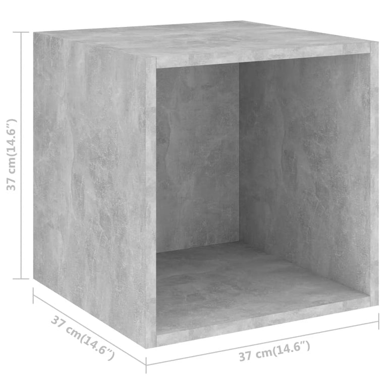 Wandkasten 2 st 37x37x37 cm spaanplaat betongrijs