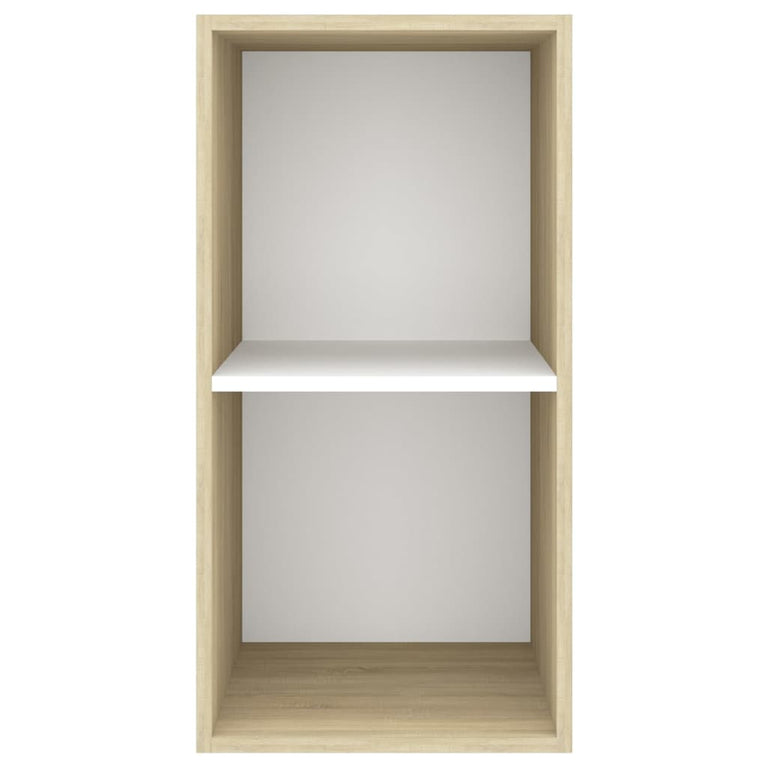 Tv-wandmeubel 37x37x72 cm spaanplaat sonoma eikenkleurig en wit MeubelReus